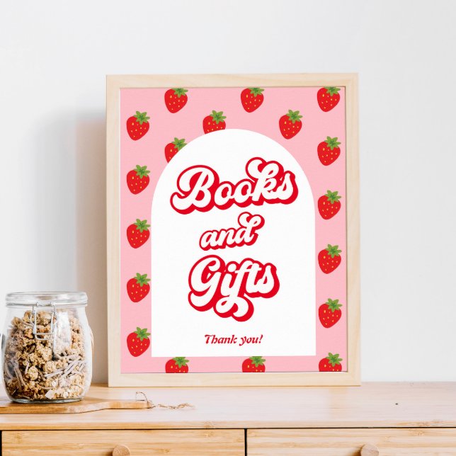 Strawberry Baby Shower Books and Gift Poster (Creator Uploaded)
