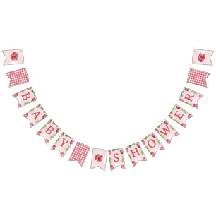 Strawberry Baby Shower Bunting Banner