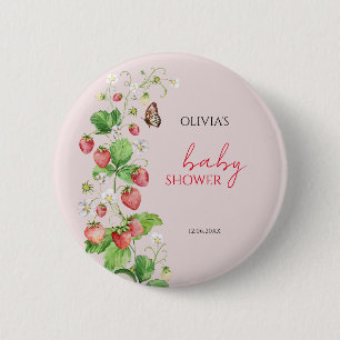 Strawberry Baby Shower Button