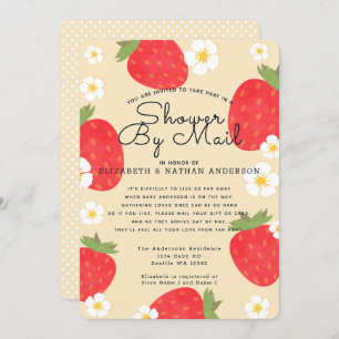 Strawberry Baby Shower By Mail Invitation