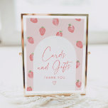 Strawberry Baby Shower Cards and Gifts Sign<br><div class="desc">Show friends and family where to leave their cards and gifts at you or a loved one's baby shower with this strawberry themed sign.</div>