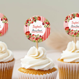 Strawberry Baby Shower Classic Round Sticker