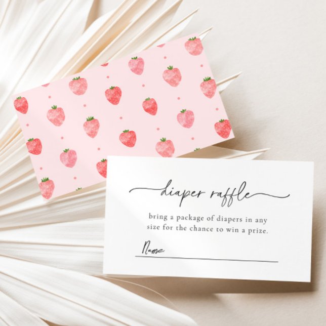 Strawberry Baby Shower Diaper Raffle Cards (Creator Uploaded)