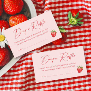 Strawberry Baby Shower Diaper Raffle  Enclosure Card