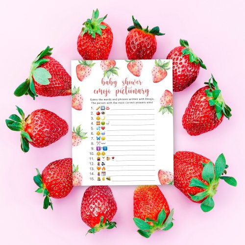 Strawberry _ baby shower emoji pictionary game