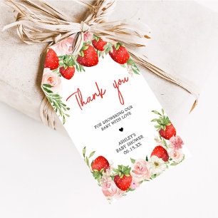 Strawberry Baby Shower Favor Tags