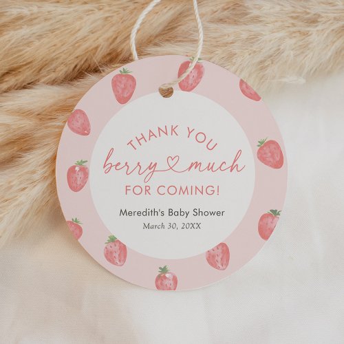 Strawberry Baby Shower Favor Tags