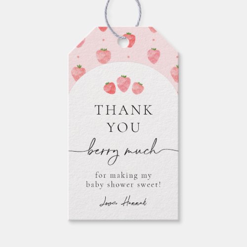 Strawberry Baby Shower Favor Tags | Strawberries