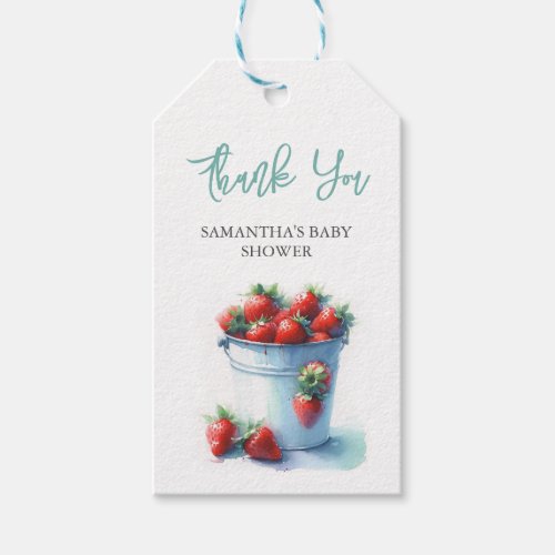 Strawberry Baby Shower Favor Tags Template