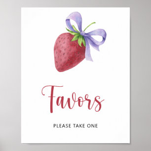 Strawberry baby shower - favors poster