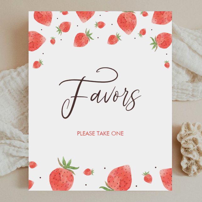 Strawberry Baby Shower Favors Sign (Creator Uploaded)