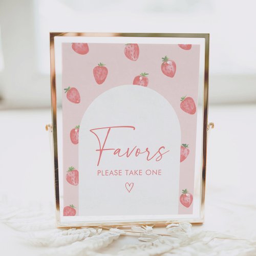 Strawberry Baby Shower Favors Sign