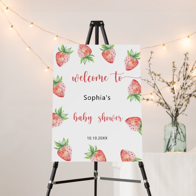 Strawberry baby shower foam board (In Situ (Stand))