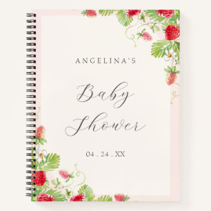 Strawberry Baby Shower Gift List Notebook