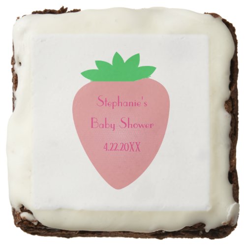 Strawberry Baby Shower Girls Pink Custom Name 2024 Brownie