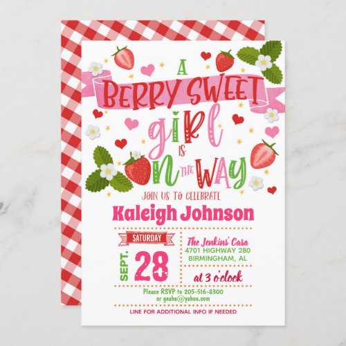 Strawberry Baby Shower Invitation