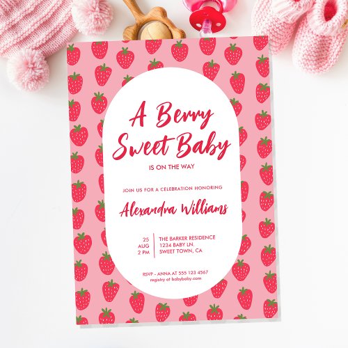 Strawberry Baby Shower Invitation