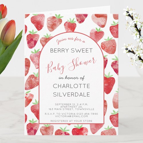 Strawberry Baby Shower Invitation