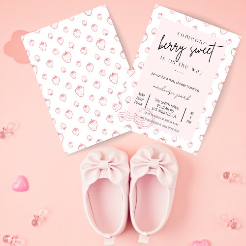 Strawberry Baby Shower Invitation