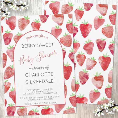 Strawberry Baby Shower Invitation