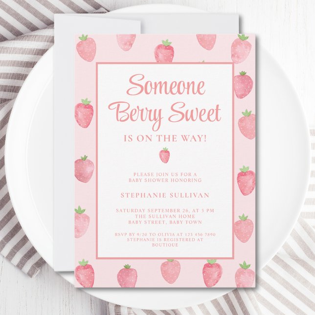 Strawberry Baby Shower Invitation (Creator Uploaded)