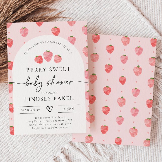 Strawberry Baby Shower Invitation | Berry Baby