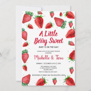 Strawberry Baby Shower invitation   Berry Sweet