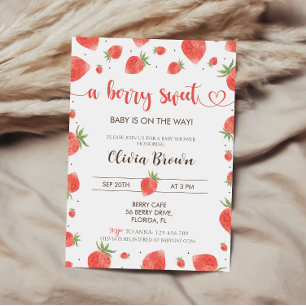 Strawberry Baby Shower Invitation   Berry Sweet