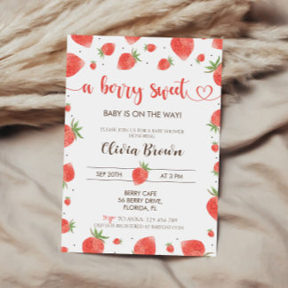 Strawberry Baby Shower Invitation | Berry Sweet
