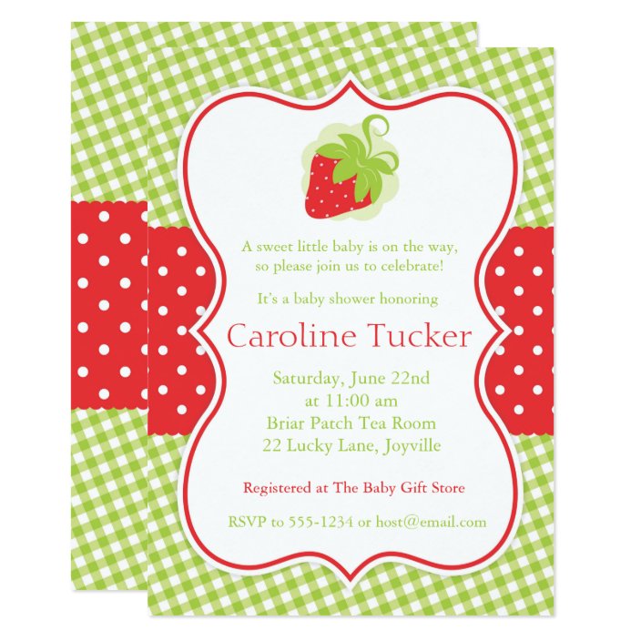 strawberry baby shower invitations