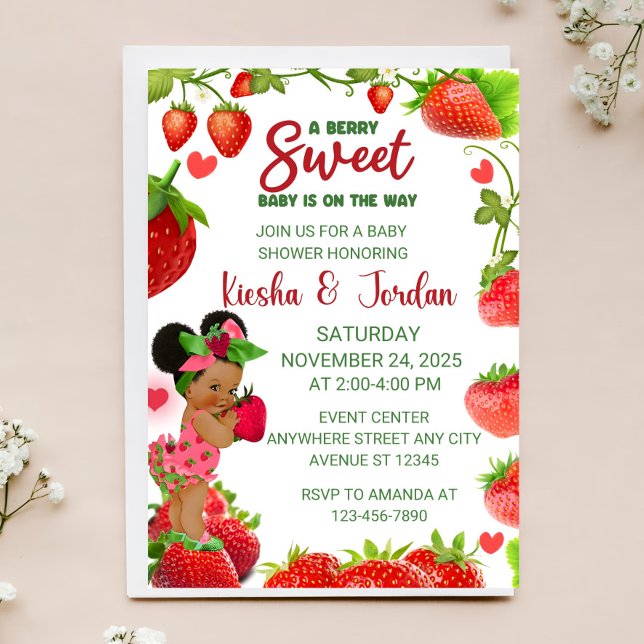 Strawberry Baby Shower Invitation, Strawberry Baby Invitation (Creator Uploaded)
