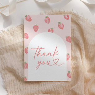Strawberry Baby Shower Letterpress Thank You Card