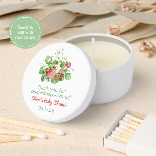 Strawberry Baby Shower Mini Soy Candle Favors
