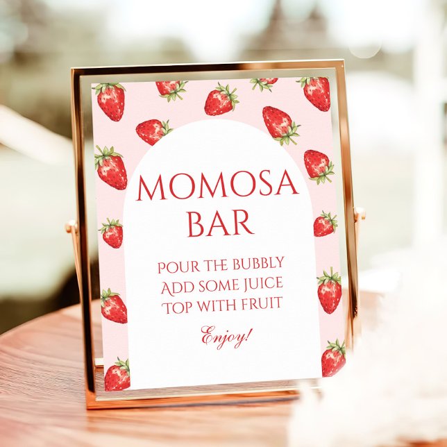 Strawberry Baby Shower Momosa Bar Poster (Creator Uploaded)
