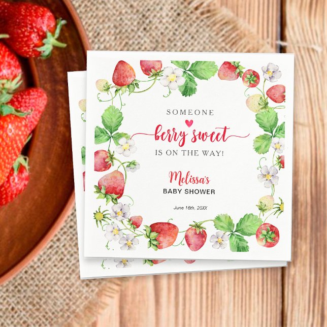 Strawberry Baby Shower Napkins (Creator Uploaded)