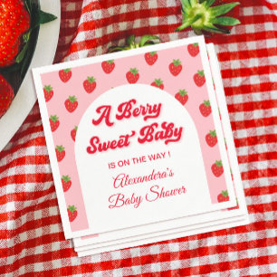 Strawberry Baby Shower Napkins