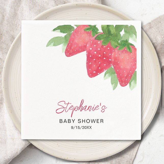 Strawberry Baby Shower Napkins (Creator Uploaded)