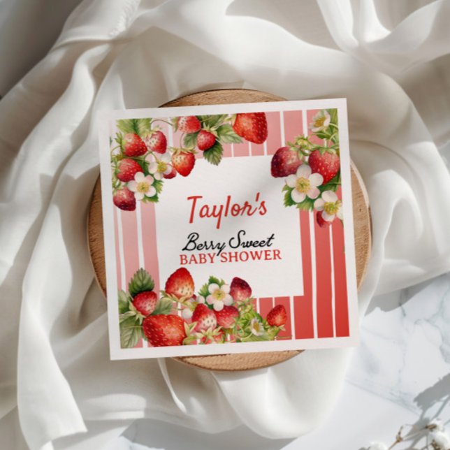 Strawberry Baby Shower Napkins (Creator Uploaded)
