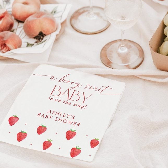 Strawberry Baby Shower Napkins, Berry Baby Shower Napkins (Creator Uploaded)