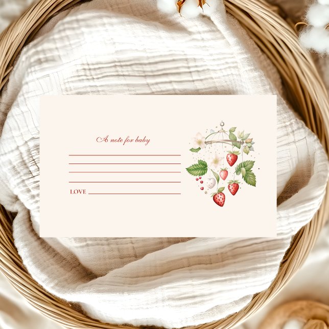 Strawberry Baby Shower Note for Baby Enclosure Card (Creator Uploaded)