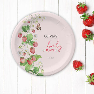 Strawberry Baby Shower Paper Plates