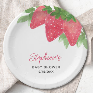 Strawberry Baby Shower Paper Plates