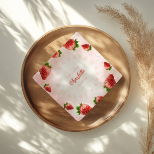 Strawberry Baby Shower Plate Napkins