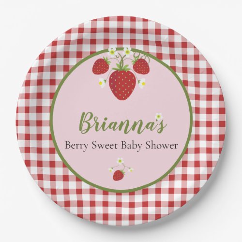 Strawberry Baby Shower Plates