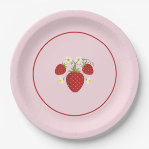 Strawberry Baby Shower Plates Pink
