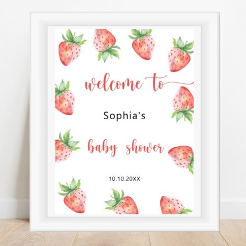 Strawberry baby shower poster