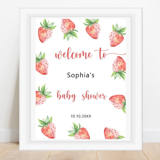 Strawberry baby shower poster (Creator Uploaded)