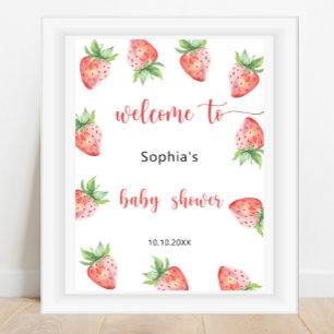 Strawberry baby shower poster
