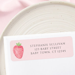 Strawberry Baby Shower Return Address Label