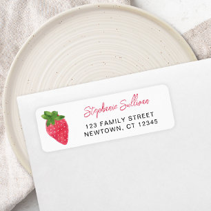 Strawberry Baby Shower Return Address Label